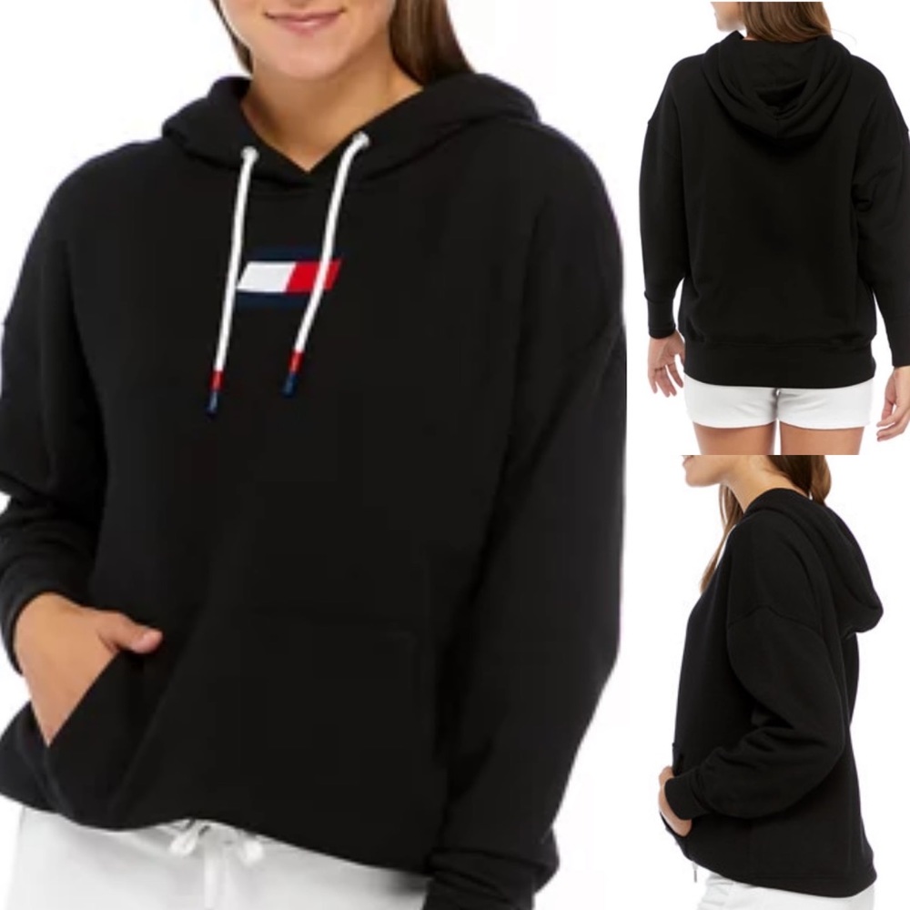 Tommy Hilfiger Athleisure Hoodie with Embroidered Flag Logo size Medium 🆕